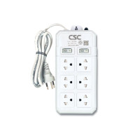 ราคา รางปลั๊กไฟ CSC มอก 6ช่อง 2Switch 10ม AM562W-10M (YA18909)