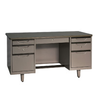 ราคา โต๊ะทำงานลิ้นชักซ้าย-ขวา พร้อมกุญแจล็อก เพรสซิเด๊นท์ รุ่น DE2654 สีเทา ขนาด 4.5 ฟุต (YA20043)