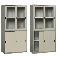 ราคา ตู้เก็บเอกสารบานเลื่อน 2 ชั้น บนกระจก-ล่างทึบ เพรสซิเด๊นท์ WSLG4D สีเทา (YA20298)