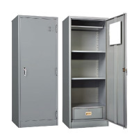 ราคา ตู้เสื้อผ้าบานเปิด 1 ประตู มีลิ้นชักล็อกกุญแจภายในตู้ เวลโก LK160 สีเทา (YA20714)