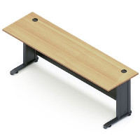 ราคา โต๊ะทำงานไม้ขาเหล็กไม่มีลิ้นชัก Century L216 สีเชอร์รี่-ดำ ตัว ขนาด 2.1 ม. (YA22741)