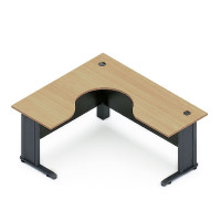 ราคา โต๊ะทำงานไม้ขาเหล็กรูปตัวแอล Century L1614 สีไวท์โอ๊ค ขนาด 1.6 ม. (YA22744)