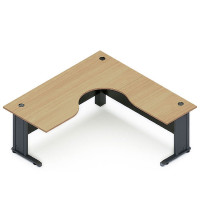 ราคา โต๊ะทำงานไม้ขาเหล็กรูปตัวแอลต่อขวา Century L1818-R สีไวท์โอ๊ค ขนาด 1.8 ม. (YA22752)