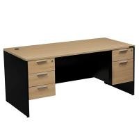 ราคา โต๊ะทำงานไม้ 5 ลิ้นชักซ้ายขวา 2 ขนาด Century LD32-Series สีไวท์โอ๊ค LD1632 ขนาด 160 x 80 x 75 ซม. (YA23232)