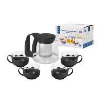 ราคา RRS ชุดกาชงชา 700 ml พร้อมแก้ว 150 ml 4 ใบ สีดำ ชุด (YA23473)