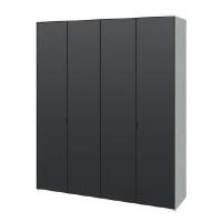 ราคา INDEX LIVING MALL ตู้เสื้อผ้า 4 บาน รุ่นอิตัล-สมาร์ท - สีดำ ขนาด 2 เมตร (YA24889)