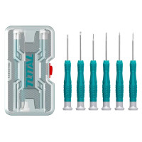 ราคา Total ชุดไขควงช่างอิเลคโทรนิคส์ 6 ตัวชุด (ปากแบน - ปากแฉก) รุ่น THT250PS0601 ( Screwdriver Set ) (YA25256)