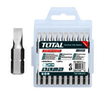 ราคา TOTAL ดอกไขควงลม ปากแบน SL6 x 1.0 x 25 มม. (ปลายแม่เหล็ก) (แพ็คละ 20 อัน) รุ่น TAC16SL413 ( Screwdriver Bits ) (YA25376)