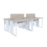 ราคา INDEX LIVING MALL โต๊ะคอมพิวเตอร์ 4 ที่นั่ง S รุ่นเวคตร้า - สีขาว / สีเมเปิ้ล 240 ซม. (YA25481)