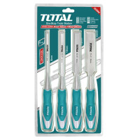 ราคา Total สิ่ว ด้ามหุ้มยาง สำหรับช่างไม้ 4 ตัวชุด 6, 12, 19, 25 มม. ยาว 140 มม. รุ่น THT41K0401 ( Wood Chisel ) (YA25600)