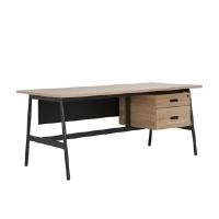 ราคา INDEX LIVING MALL โต๊ะผู้บริหาร รุ่นยังโนเบิล สีแนทเชอรัลโอ๊ค/ดำ (YA26534)