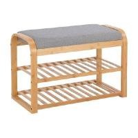 ราคา INDEX LIVING MALL ชั้นรองเท้า 2 ชั้นพร้อมที่นั่ง รุ่นปีเตอร์ - สีธรรมชาติ/เทา (YA28905)