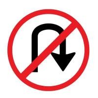 ราคา ป้ายห้ามกลับรถไปทางขวา ไทยจราจร สติ๊กเกอร์ 3M Commercial 45x45 CM. - 60x60 CM. ชิ้น (YA29208)