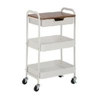 ราคา INDEX LIVING MALL ชั้นวางของ 3 ชั้น+ล้อ รุ่นอาบิเกล สีขาว/ธรรมชาติ (YA29262)