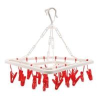 ราคา INDEX LIVING MALL ที่ตากผ้าแบบเหลี่ยม 24 ตัว รุ่นเคน - สีแดง (YA30352)