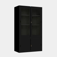 ราคา ICONIC ตู้เก็บเอกสารบานเลื่อนผสม (บนกระจกสูง-ล่างทึบเตี้ย) MKAS-401 สีดำ ขนาด 4 ฟุต (YA31398)