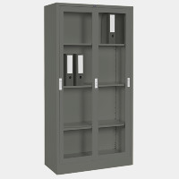 ราคา ตู้บานเลื่อนกระจก ไอคอนิค รุ่น LK-3 สีเทา (YA35550)