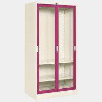 ราคา ICONIC ตู้เสื้อผ้าบานเลื่อนกระจกใส รุ่น WS-1 สีม่วง ขนาด 3 ฟุต (YA36042)