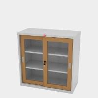 ราคา LUCKYWORLD ตู้บานเลื่อนกระจกเตี้ย รุ่น KSG-90 (เหล็กหนา 0.6) สีน้ำตาล ขนาด 3 ฟุต (YA36152)