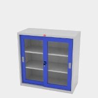 ราคา LUCKYWORLD ตู้บานเลื่อนกระจกเตี้ย รุ่น KSG-90 (เหล็กหนา 0.6) สีน้ำเงิน ขนาด 3 ฟุต (YA36155)