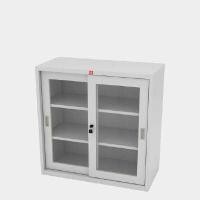 ราคา LUCKYWORLD ตู้บานเลื่อนกระจกเตี้ย รุ่น KSG-90 (เหล็กหนา 0.6) สีเทาทราย ขนาด 3 ฟุต (YA36154)