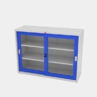 ราคา LUCKYWORLD ตู้บานเลื่อนกระจกเตี้ย รุ่น KSG-120 สีน้ำเงิน ขนาด 4 ฟุต (เหล็กหนา0.6) (YA36164)