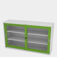 ราคา LUCKYWORLD ตู้บานเลื่อนกระจกเตี้ย รุ่น KSG-150 สีเขียว ขนาด 5 ฟุต (เหล็กหนา0.6) (YA36166)