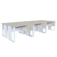 ราคา INDEX LIVING MALL โต๊ะคอมพิวเตอร์ 6 ที่นั่ง D รุ่นเวคตร้า สีขาว / สีเมเปิ้ล ขนาด 360 ซม. (YA36432)