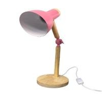 ราคา โคมไฟอ่านหนังสือตั้งโต๊ะ รุ่น HL-12 ฐานไม้ สีชมพู (YA36587)