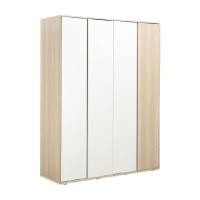 ราคา INDEX LIVING MALL ตู้เสื้อผ้า 4 บาน รุ่นร็อตเตอร์ดัม สีเลอบานา โอ๊ค/ขาว (YA36720)