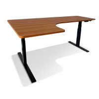 ราคา BEWELL โต๊ะปรับระดับรูปตัว L สีวอลนัท/ขาดำ ขนาด 160x60x108 cm. (YA37978)