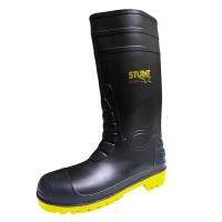 ราคา STUNT รองเท้าบูท PVC หัวเหล็กพื้นเหล็ก กันไฟฟ้าสถิตย์ สีดำ ไซส์ 43 (YA41035)