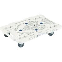 ราคา TRUSCO รถเข็นดอลลี่ 4 ล้อ มีที่ล็อคล้อ สีขาว รับน้ำหนัก 100 กก. (YA42579)