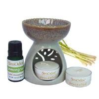 ราคา SENODOS ชุดน้ำมันหอมระเหยแท้ กลิ่นตะไคร้ 10ML + เตาเผาน้ำมัน เซรามิค สีเขียว + เทียนไขถั่วเหลือง 15G X 2 (YA42726)