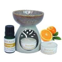 ราคา SENODOS Oil Burner + Orange Pure Essential Oil เซรามิค เครื่องปั้นดินเผา (YA42728)