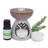 ราคา SENODOS OIL BURNER + ROSEMARY PURE ESSENTIAL OIL 10ML (เตาเผาศิลาดล+เทียนไขถั่วเหลือง 2 ชิ้น) (YA42751)