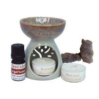 ราคา SENODOS ชุดเตาเผาน้ำมันหอมระเหย + น้ำมันหอมระเหยกลิ่นไม้กฤษณา 10 มล (YA43036)