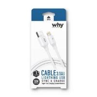ราคา WHY สายชาร์จและถ่ายโอนข้อมูล รุ่น FASTER หัวแบบ LIGHTNING ยาว 1 เมตร (YA43273)