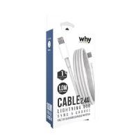 ราคา WHY สายชาร์จกลม SPACE 2 LIGHTNING ชาร์จเร็ว 2.4A รุ่น UC-2131B (YA43404)