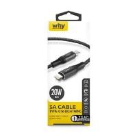 ราคา WHY สายชาร์จรุ่น 3A LOTA 20W C TO LIGHTNING รหัส UC-1351I (YA43408)