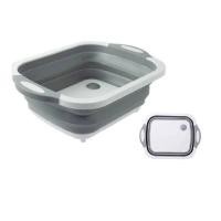 ราคา THAI SUN SPORT เขียงซิลิโคน อเนกประสงค์ กะละมังพับได้+กล่องเก็บของ สีเทา ขนาด 19.6*25cm (YA43820)