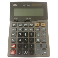 ราคา DELI เครื่องคิดเลข 12 หลัก ระบบพลังงานคู่ รุ่น E1629 สีเทาดำ (YA44781)