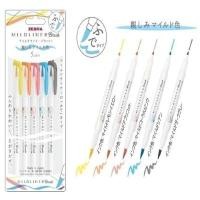 ราคา ZEBRA ปากกาเน้นข้อความ รุ่น MILDLINER BRUSH WFT8-N-5C สีพาสเทล 5 สี/เซ็ต (YA45089)