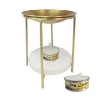 ราคา ARABCHARCOALBURNER เตาเผาน้ำมันหอมระเหยแท้ พร้อมแผ่นหินรองเทียนทีไลท์ สีทองเหลือง (YA64204)