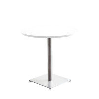 ราคา โต๊ะกลมอเนกประสงค์ ขาสแตนเลสทรงเหลี่ยม สี White ขนาด 60x60x74 ซม. (YB03464)