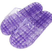 ราคา รองเท้ากันลื่นใส่ในห้องน้ำ ปุ่มนวดเท้า รูระบายน้ำ สีม่วงใส ไซส์ L No.39-40 (YB11313)