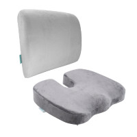 ราคา BEWELL เบาะรองหลังเพื่อสุขภาพ และเบาะรองนั่ง เมมโมรี่โฟม สีเทา ไซส์ M (YB17354)