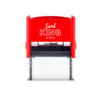 ราคา SANDKING ตรายางหมึกในตัว ข้อความ ทวงหนี้ เติมหมึกได้ สีแดง ขนาด 38x14 มม. (YB20070)