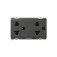 ราคา BTICINO เต้ารับสามขาคู่มีกราวด์ รุ่น E2125DGR สีดำ (YB24098)