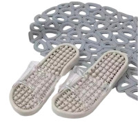ราคา รองเท้ากันลื่นใส่ในห้องน้ำ ทำจากเนื้อ PVC พร้อมปุ่มนวดเท้า มีรูระบายน้ำ สีเทาอ่อน ไซส์ XL No.41-42 (YB27687)